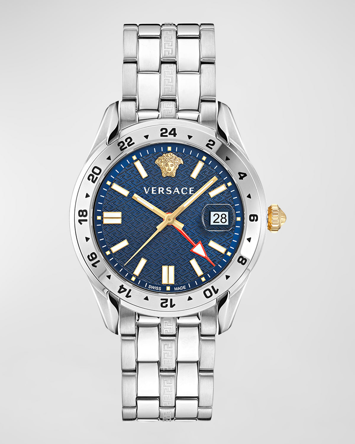 Versace Men's Greca Time Watch In Stainless Steel, 41mm