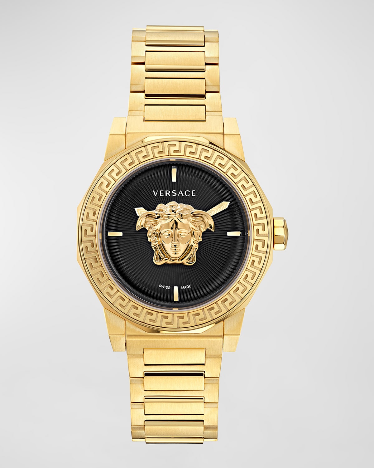 Shop Versace 38mm Medusa Deco Watch With Bracelet Strap, Gold Plated In Ip Yellow Gold