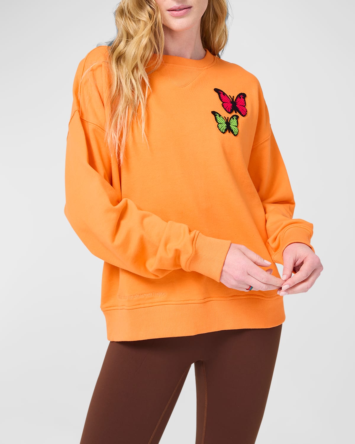 Terez Aperol Butterfly Crewneck Sweatshirt