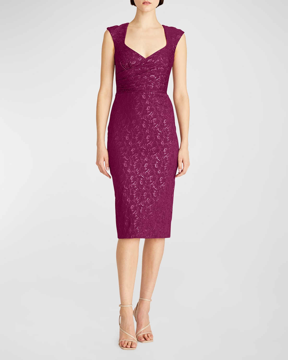 Theia Omnia Fitted Cocktail Dress In Sangria In Sangria