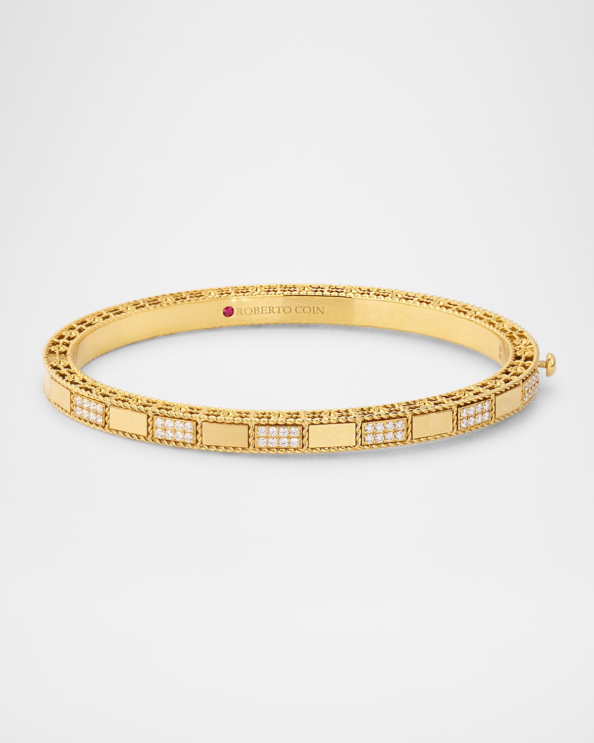 18K Yellow Gold Diamond Mosaic Bangle