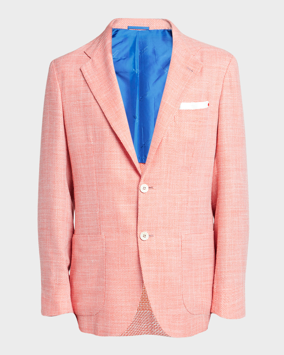 Kiton Men's Textured Wool-blend Blazer In Pink