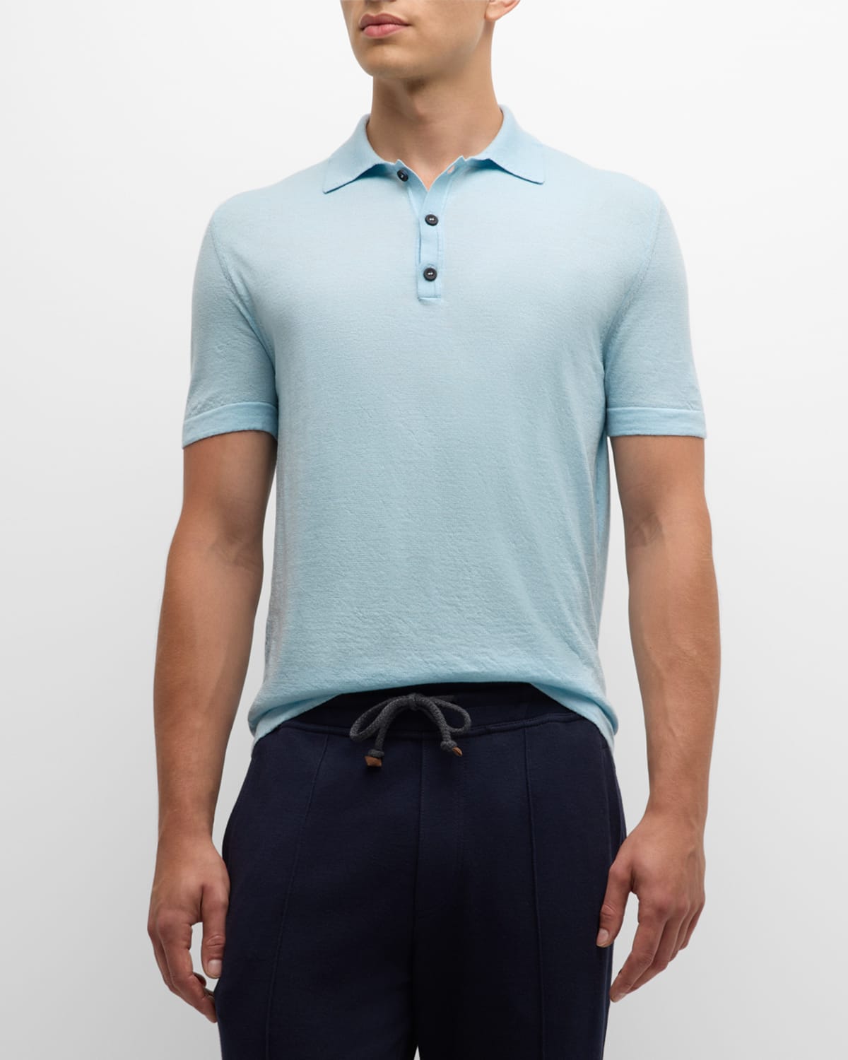 Men's Wool and Silk Polo Shirt