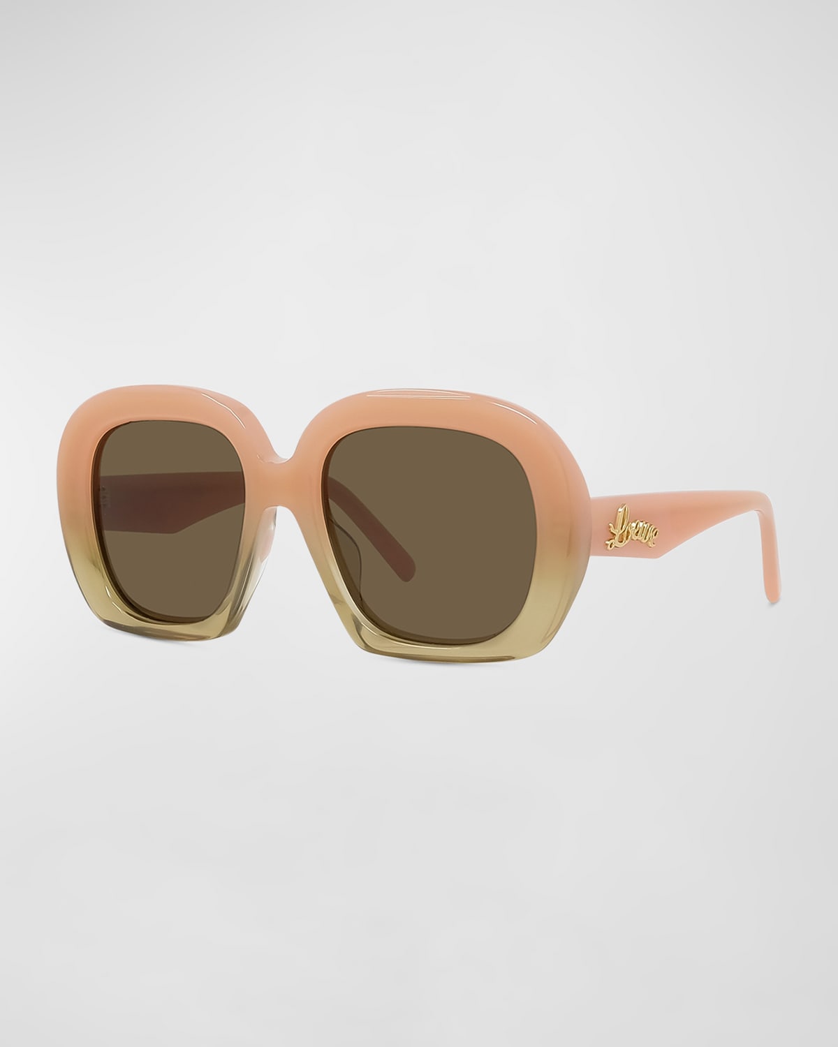 Loewe Gradient Curvy Acetate Square Sunglasses In Pnko/brn