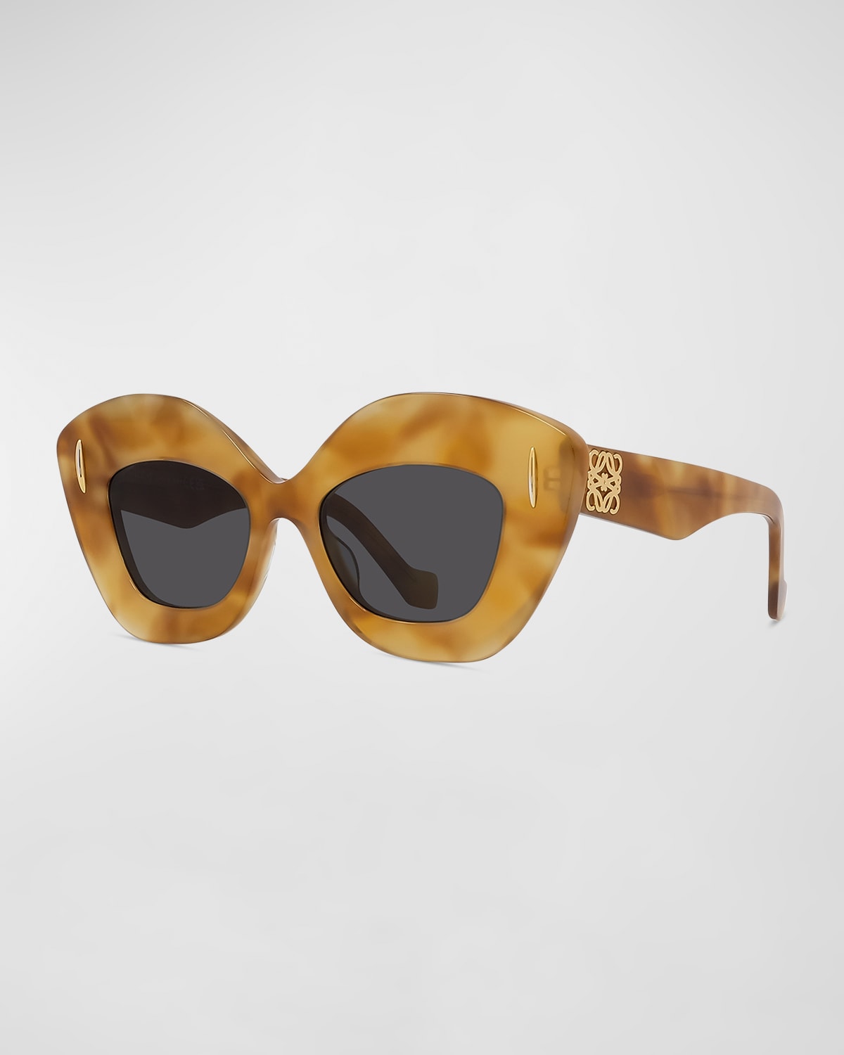 Shop Loewe Anagram Acetate Butterfly Sunglasses In Blndhav/smkg