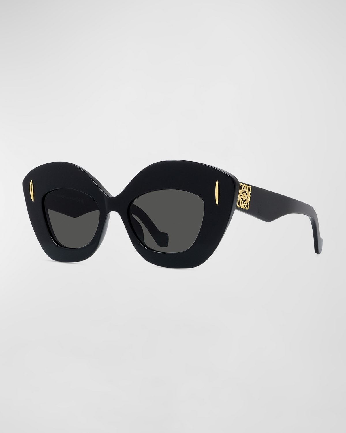 Shop Loewe Anagram Acetate Butterfly Sunglasses In Sblk/smk