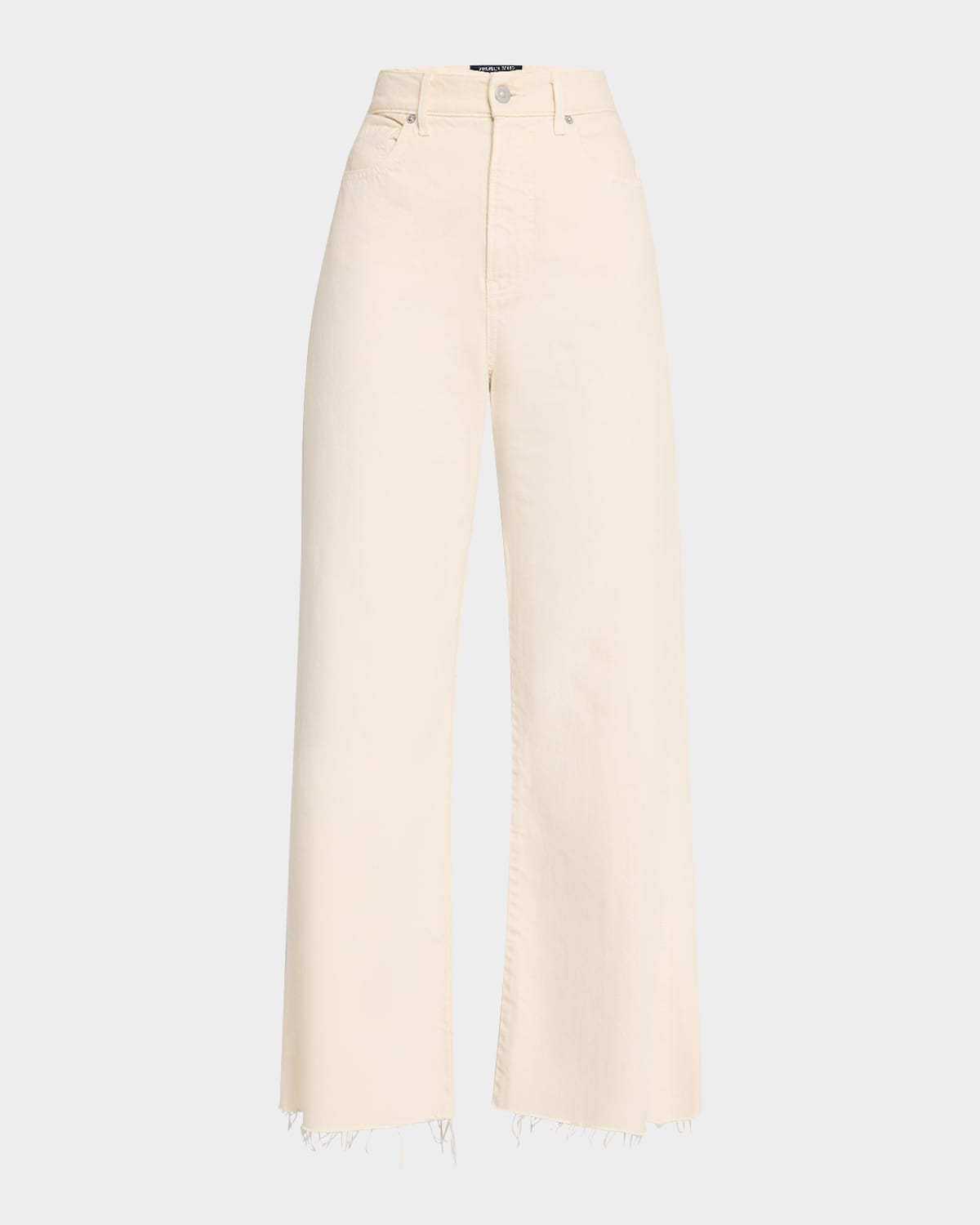 Veronica Beard Jeans Taylor Cropped High Rise Wide-leg Jeans In Ecru