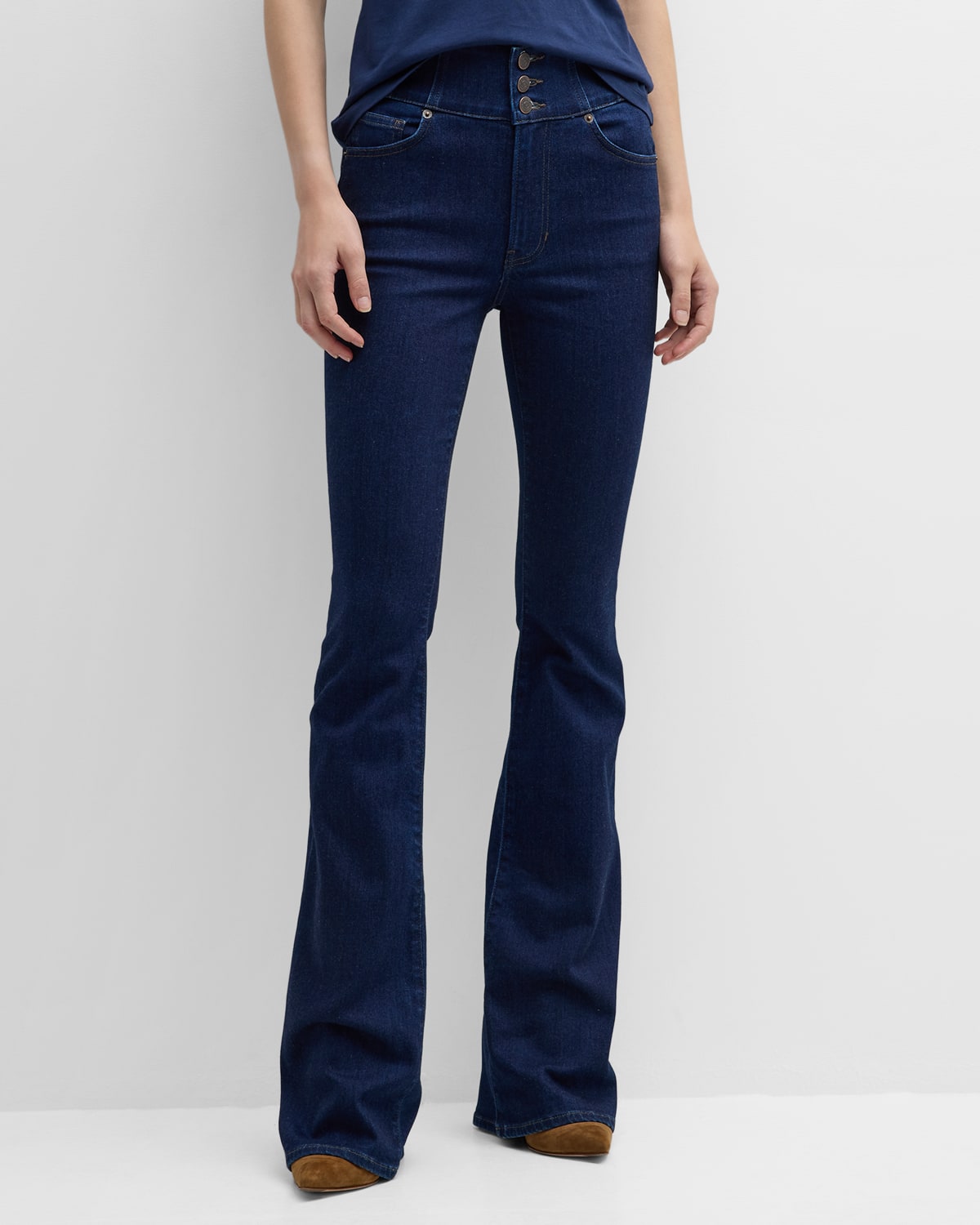 Veronica Beard Jeans Beverly High Rise Skinny Flare Jeans In Rodeo Rinse