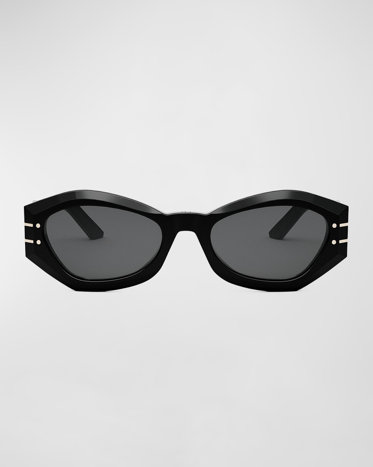 Shop Dior Signature B1u Sunglasses In Shiny Black Smoke