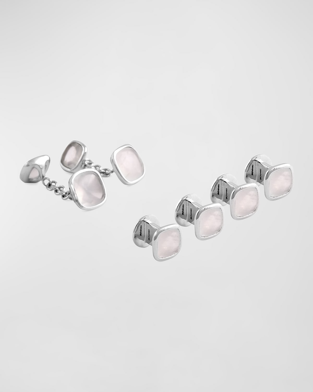 Men's Moonstone Cufflink Stud Set