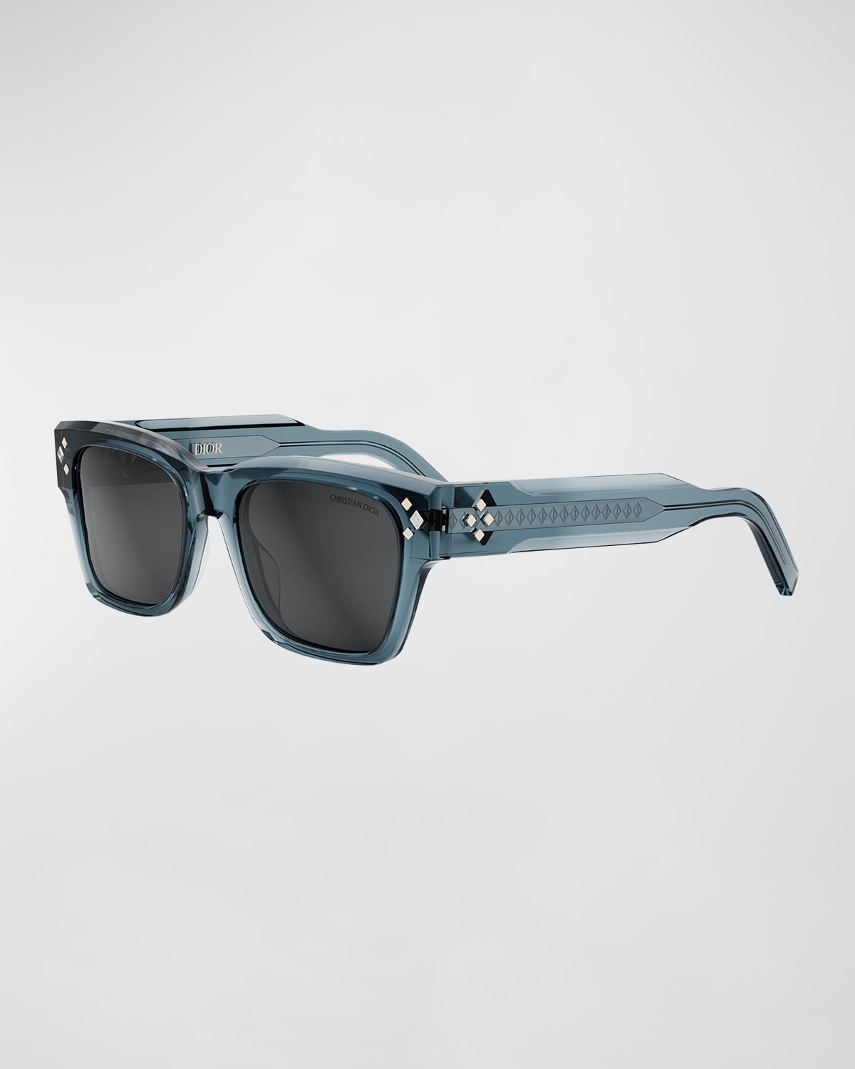 Shop Dior Cd Diamond S2i Sunglasses In Shiny Blue Smoke