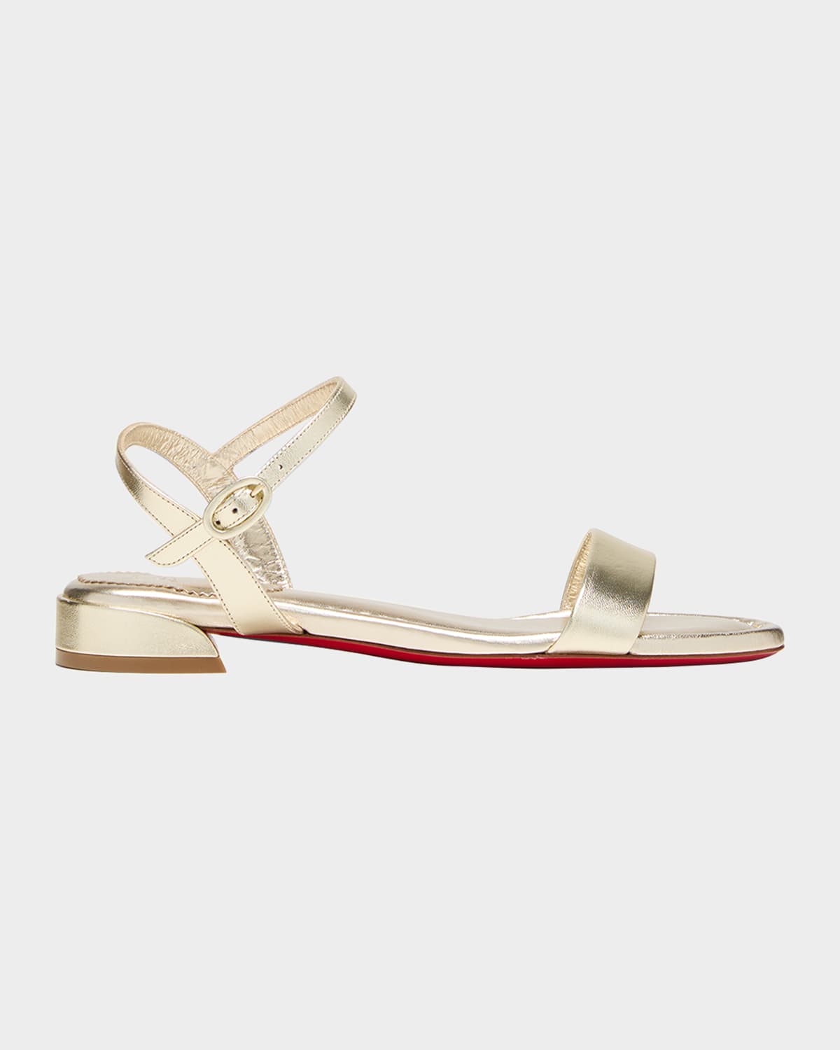 Christian Louboutin Sweet Jane Red Sole Ankle-strap Sandals In Platine
