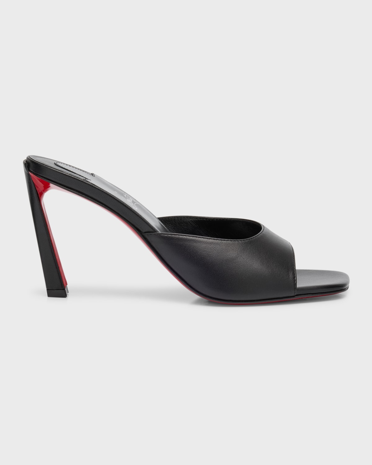 Shop Christian Louboutin Condora Leather Red Sole Mule Sandals In Black