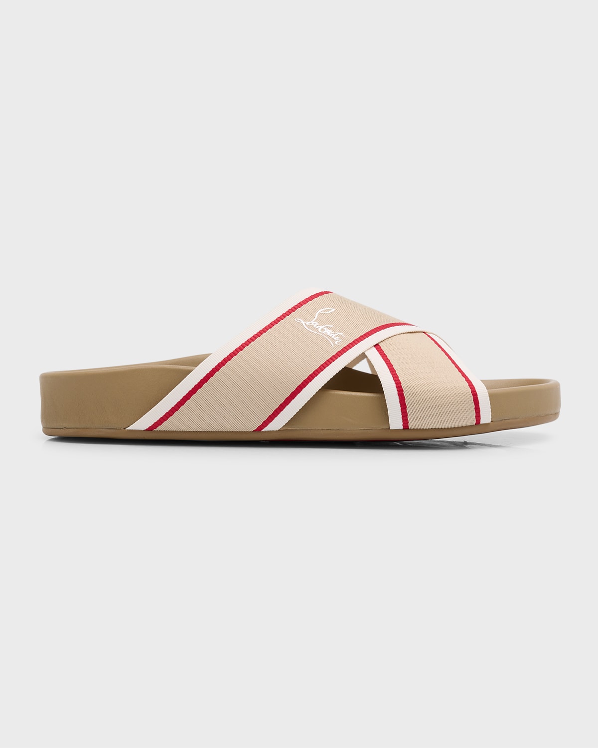 CHRISTIAN LOUBOUTIN HOT CROSS BIZZ DONNA WEB SLIDE SANDALS