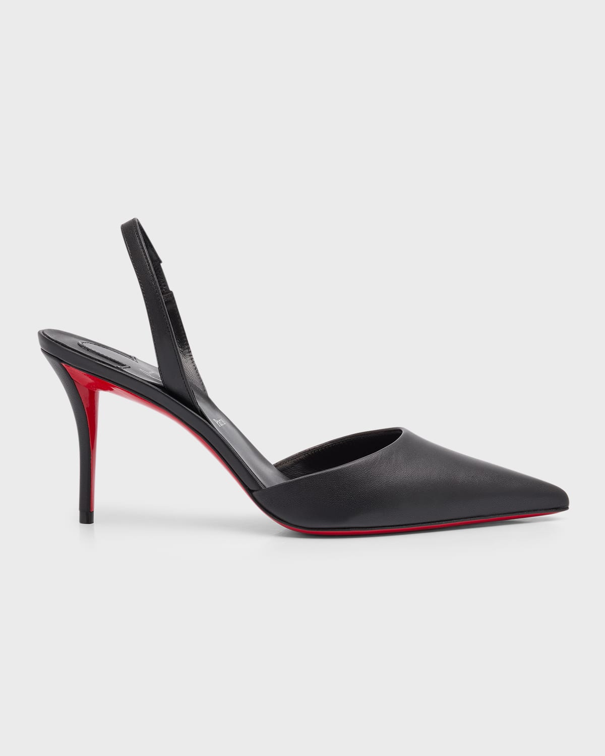 Shop Christian Louboutin Apostropha Leather Slingback Red Sole Pumps In Black