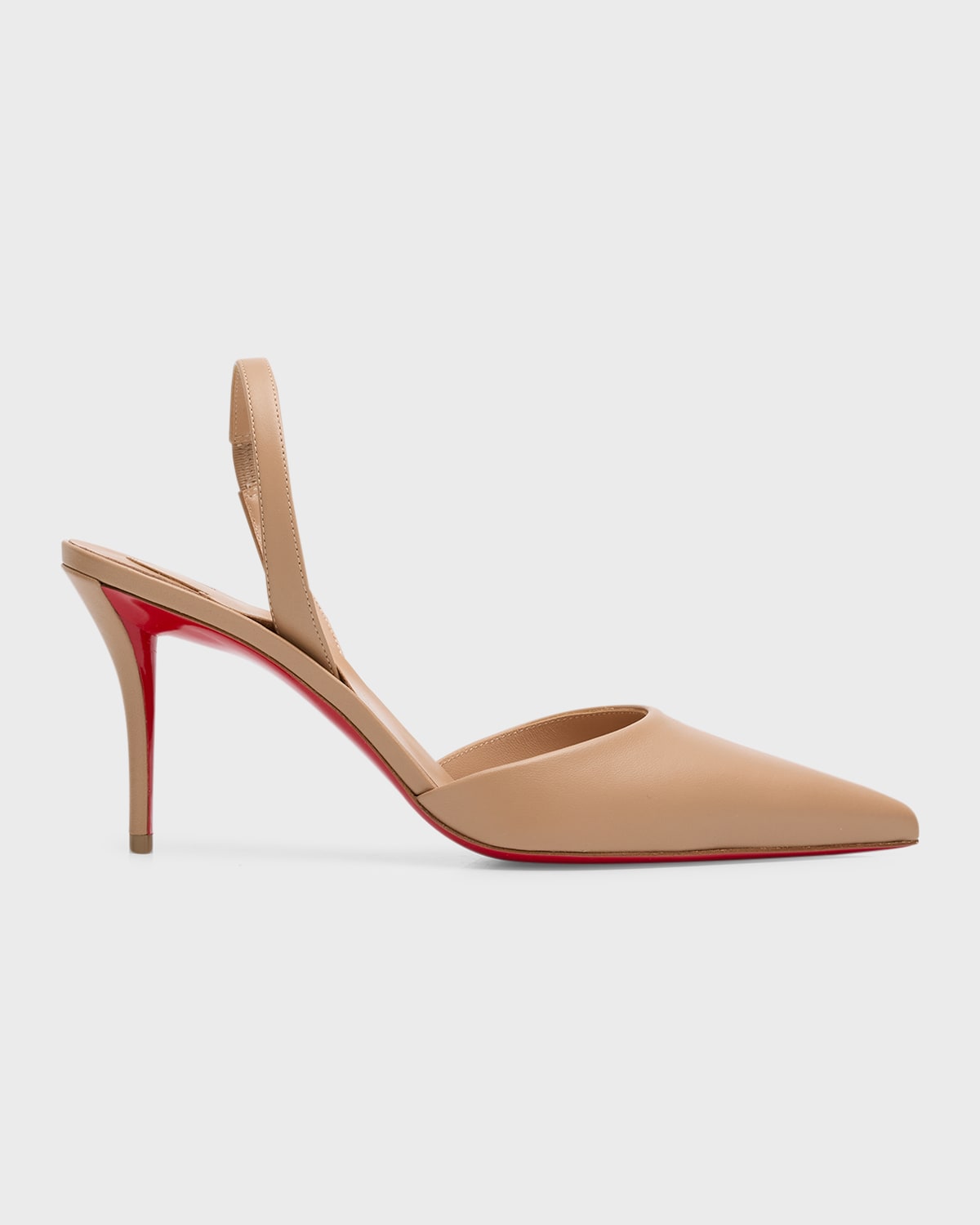 CHRISTIAN LOUBOUTIN APOSTROPHA LEATHER SLINGBACK RED SOLE PUMPS