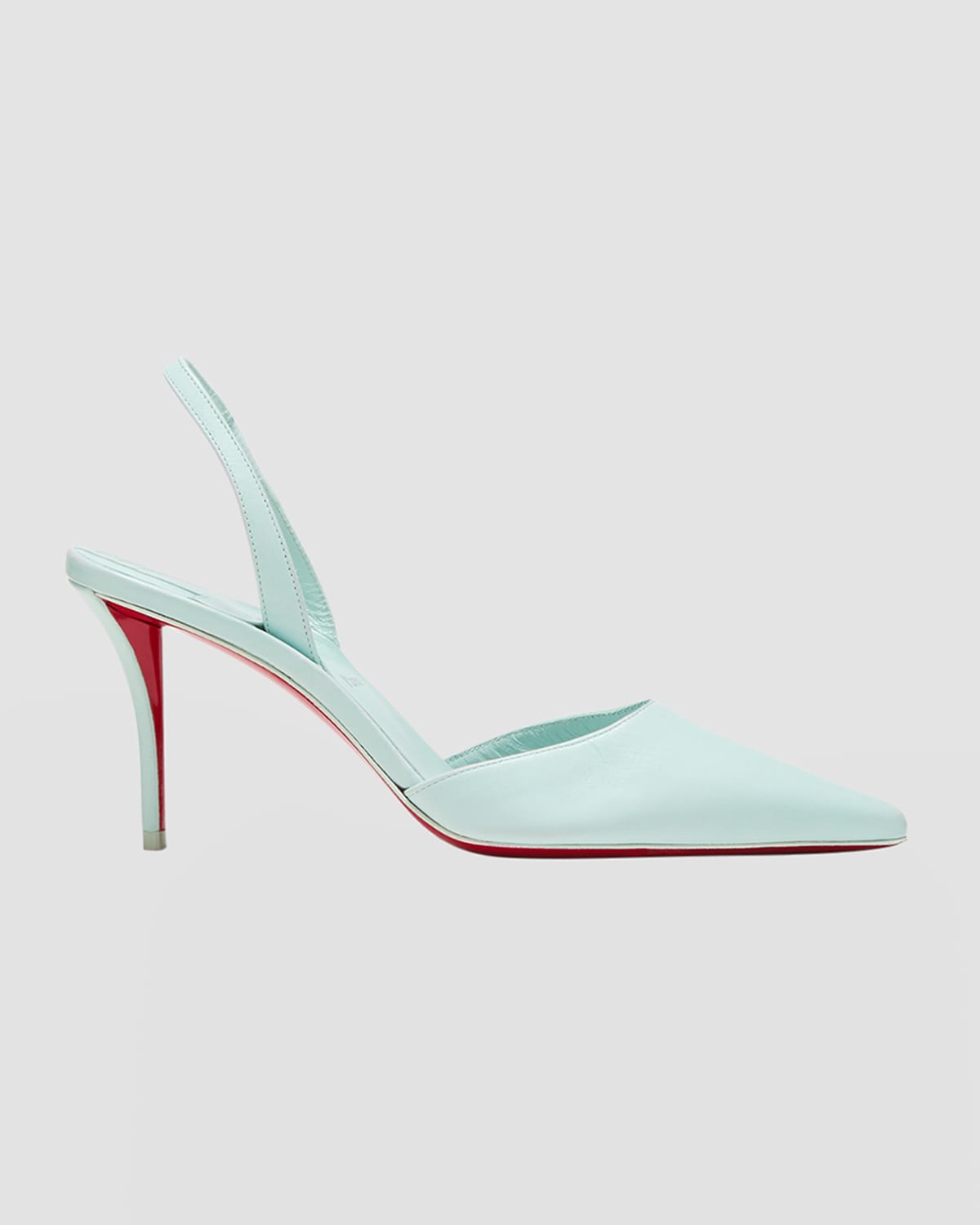 Christian Louboutin Apostropha Leather Slingback Red Sole Pumps In Iceberg