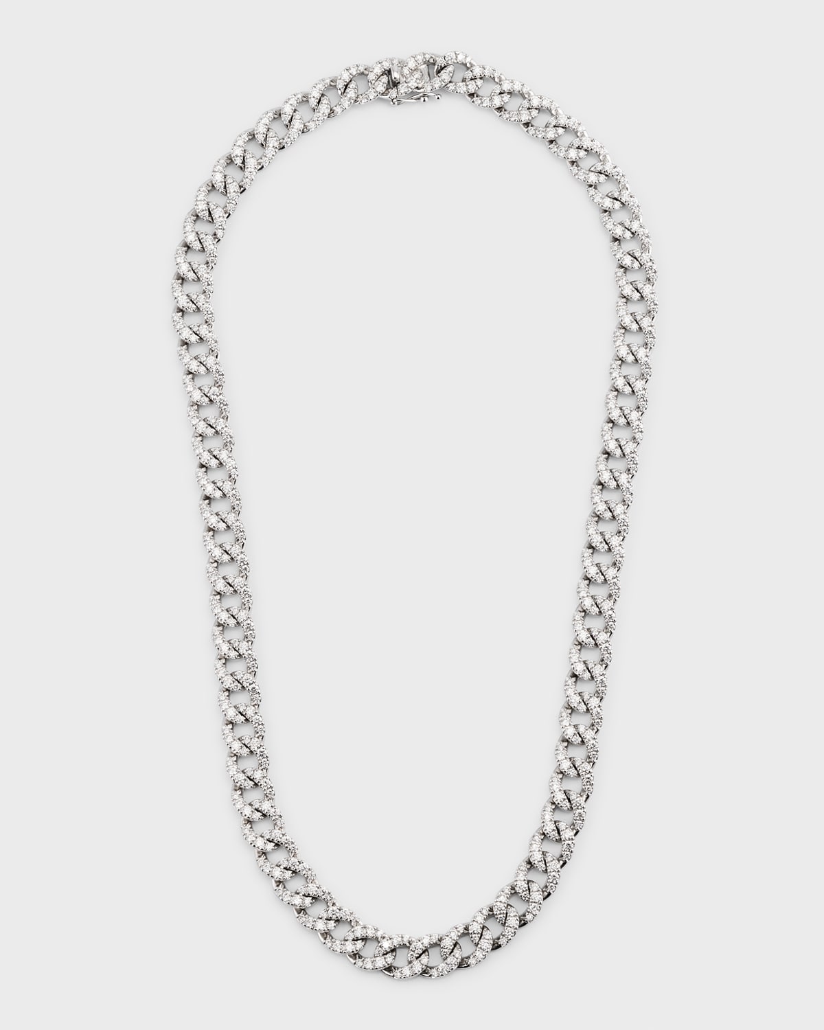 18K White Gold Groumette Necklace with Diamonds