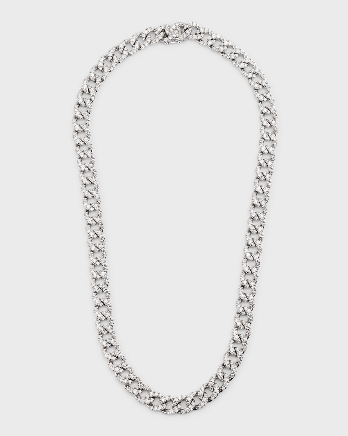 18K White Gold Groumette Necklace with Diamonds