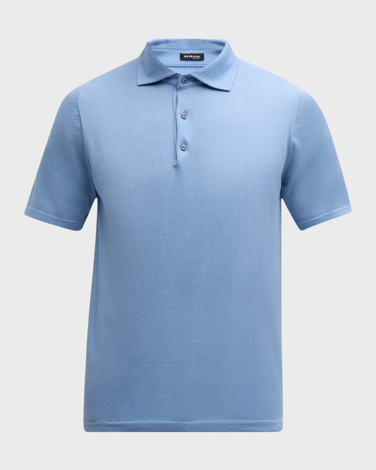 Shop Kiton Men's Cotton Polo Shirt In Light Blue