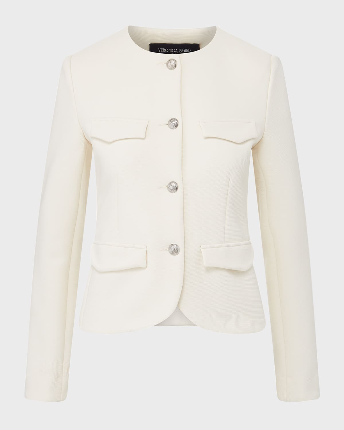 Veronica Beard Kensington Tailored Knit Jacket In Ivory