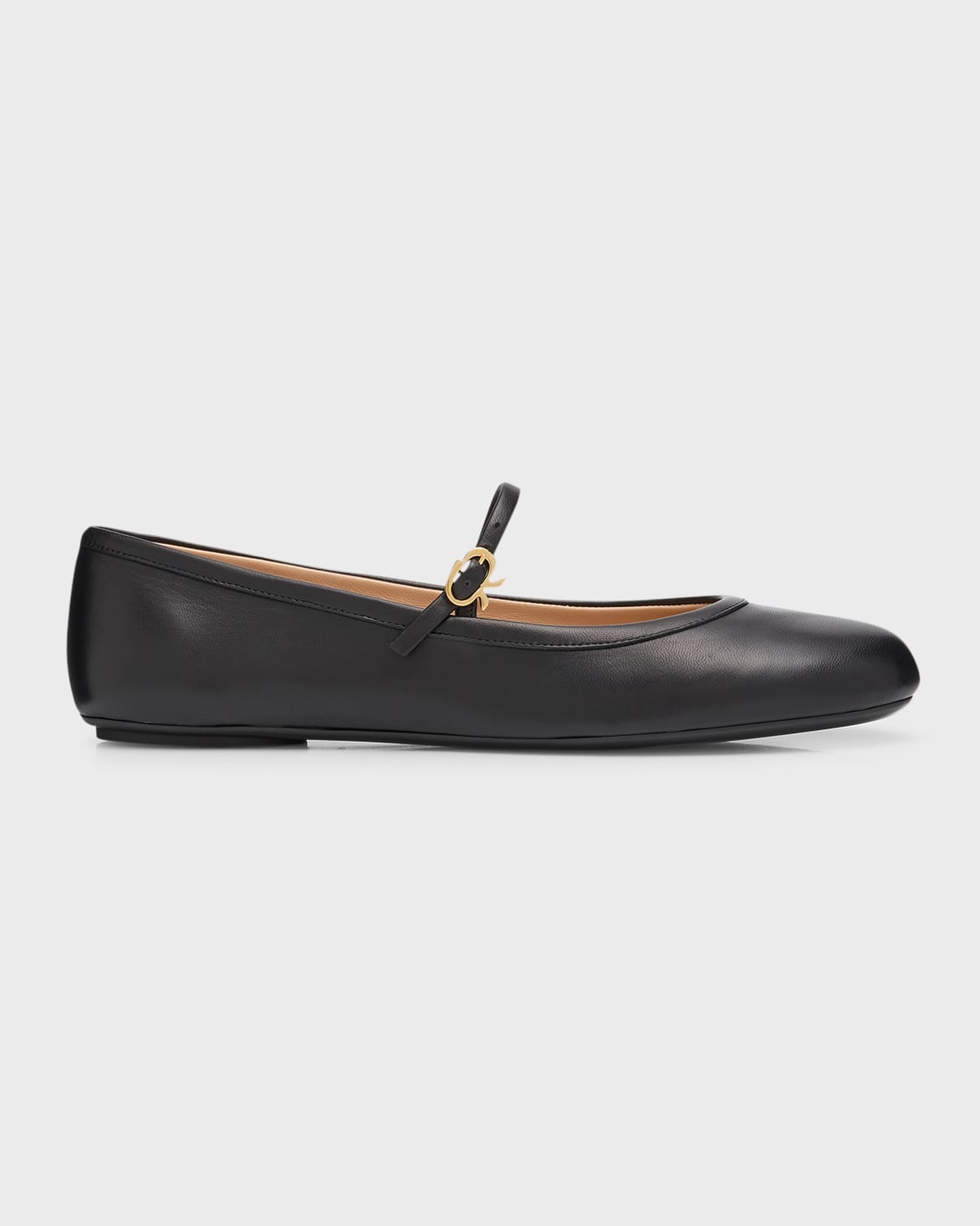 Gianvito Rossi Carla Leather Ballet Flats In Black