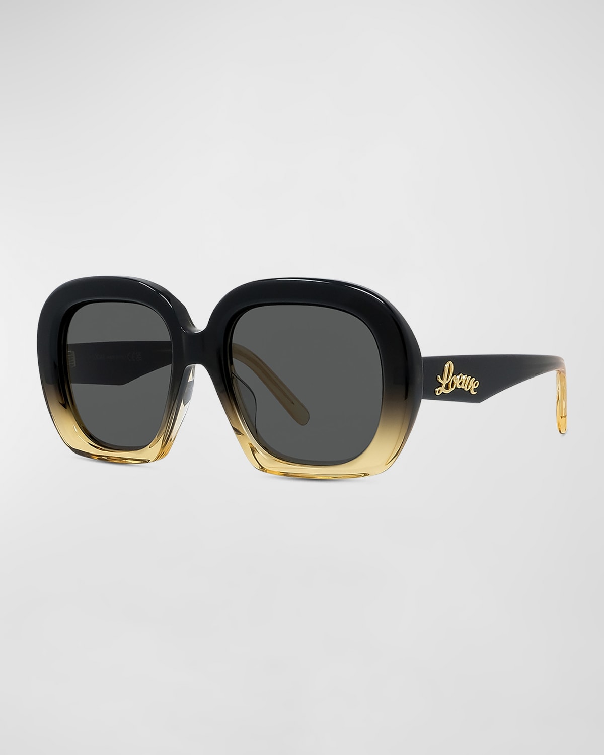 Loewe Curvy 53mm Square Sunglasses In Dark Brown Smoke