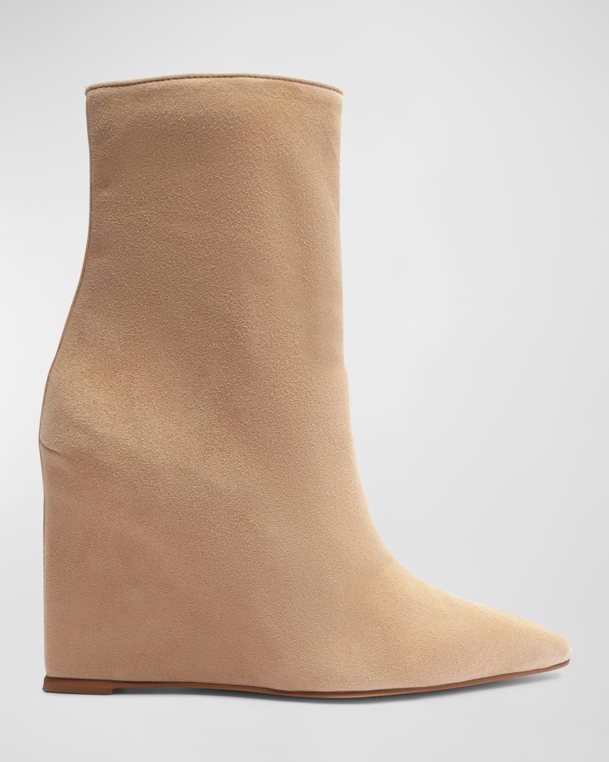 Schutz Women's Asya Pointed Toe Wedge Booties In True Beige