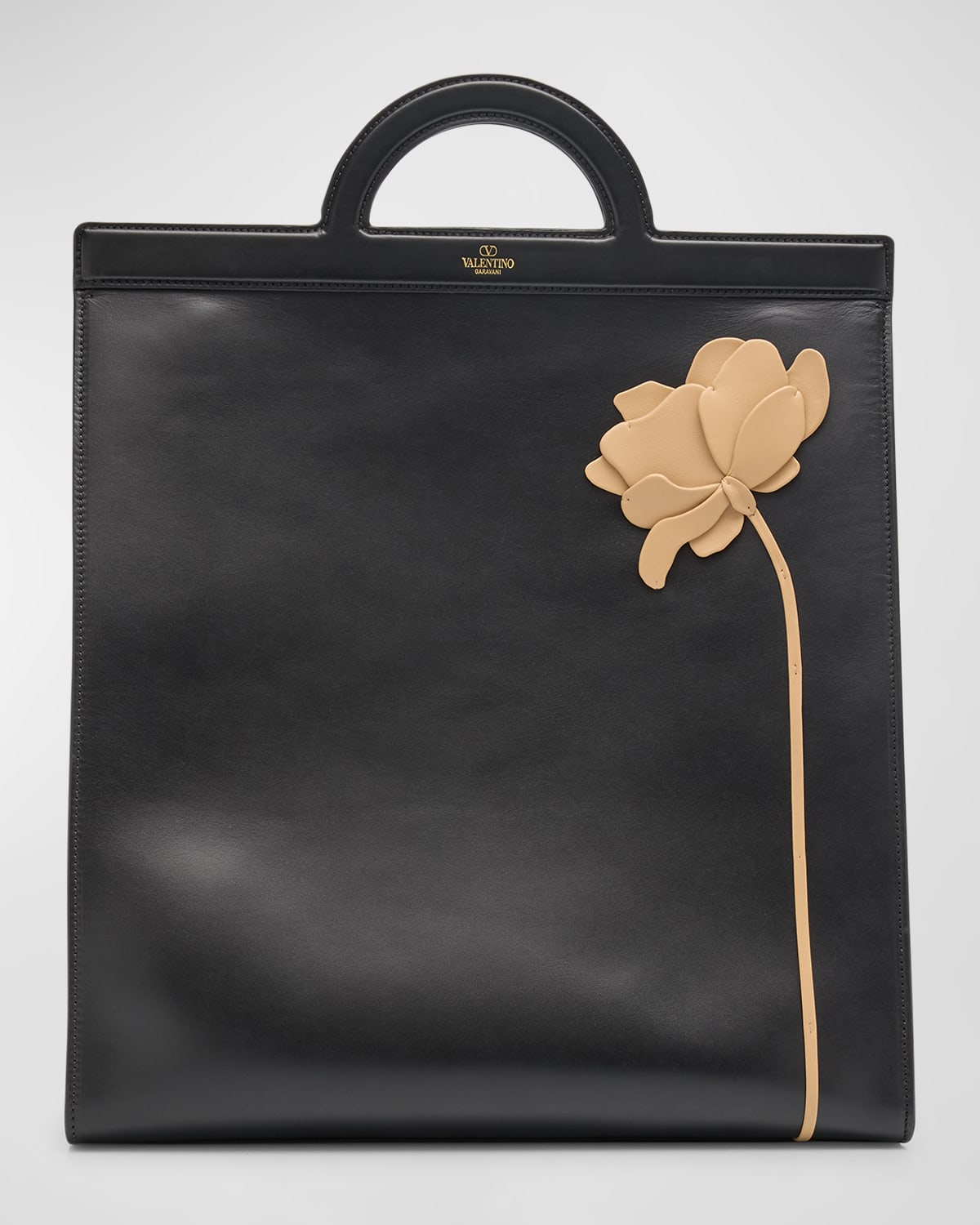 Shop Valentino Men's Vitello Brenda Ric Leather Tote Bag In Black Multi