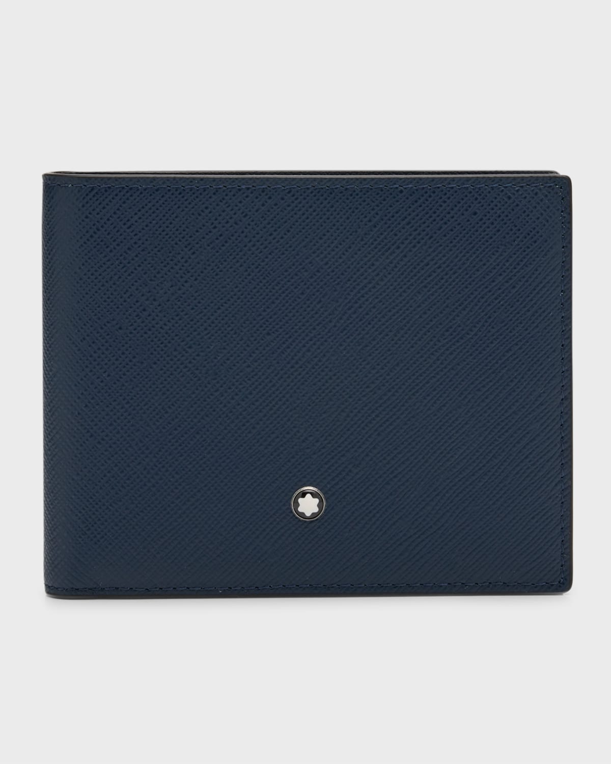 Montblanc Sartorial Cross-grain Leather Billfold Wallet In Blue