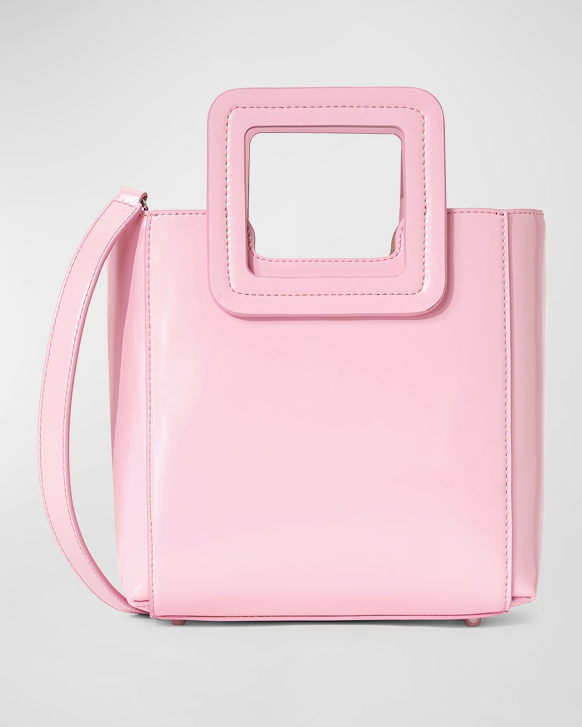 Staud Shirley Mini Leather Top-handle Bag In Cherry Blossom