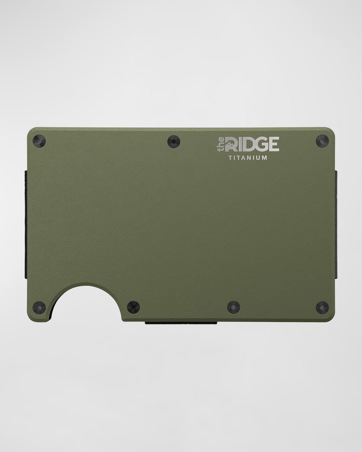 The Ridge Men's Titanium Matte Olive: Cash Strap Wallet In Matte Olive