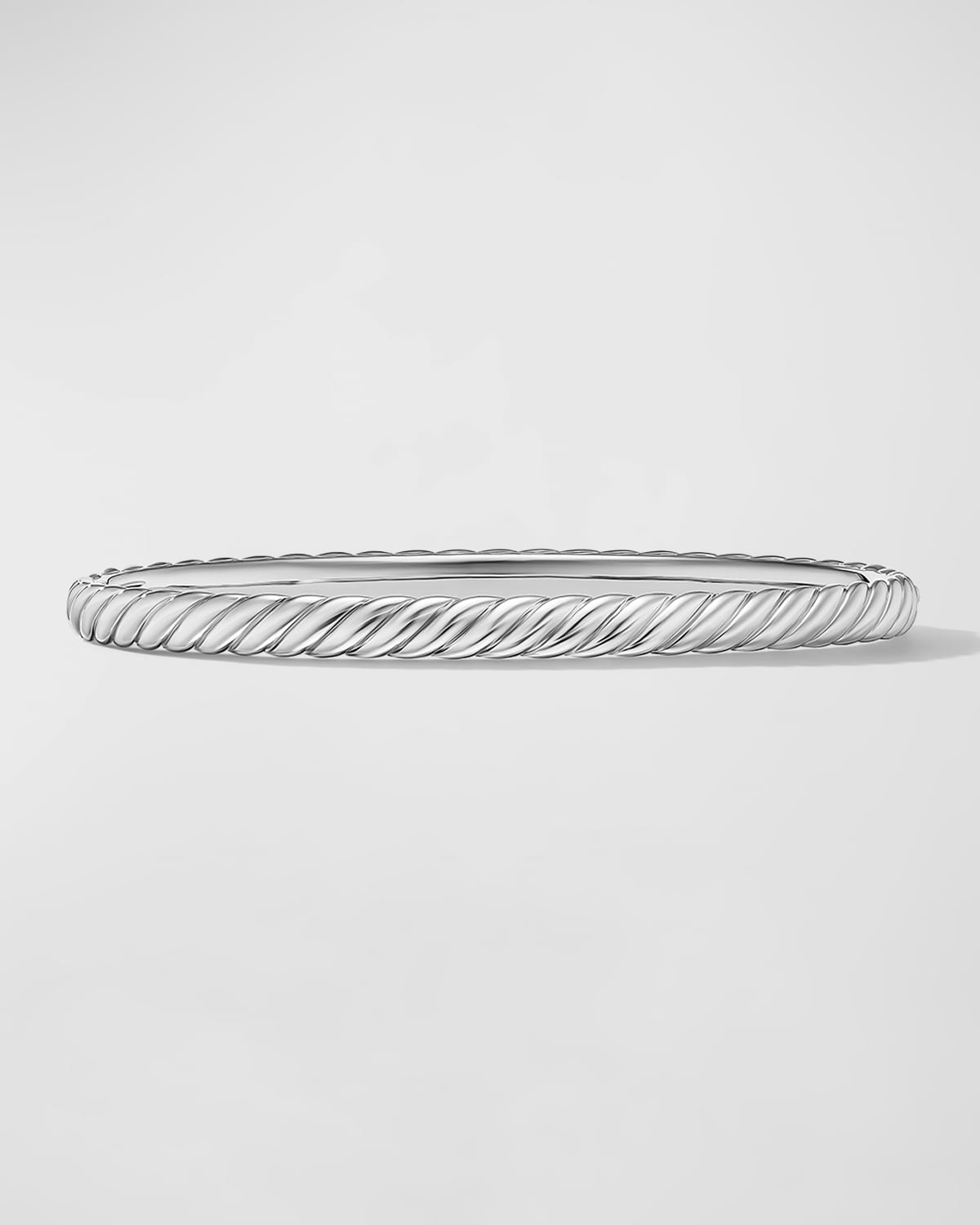David Yurman Sculpted Cable Bracelet in 18K White Gold, 4.5mm, Size M
