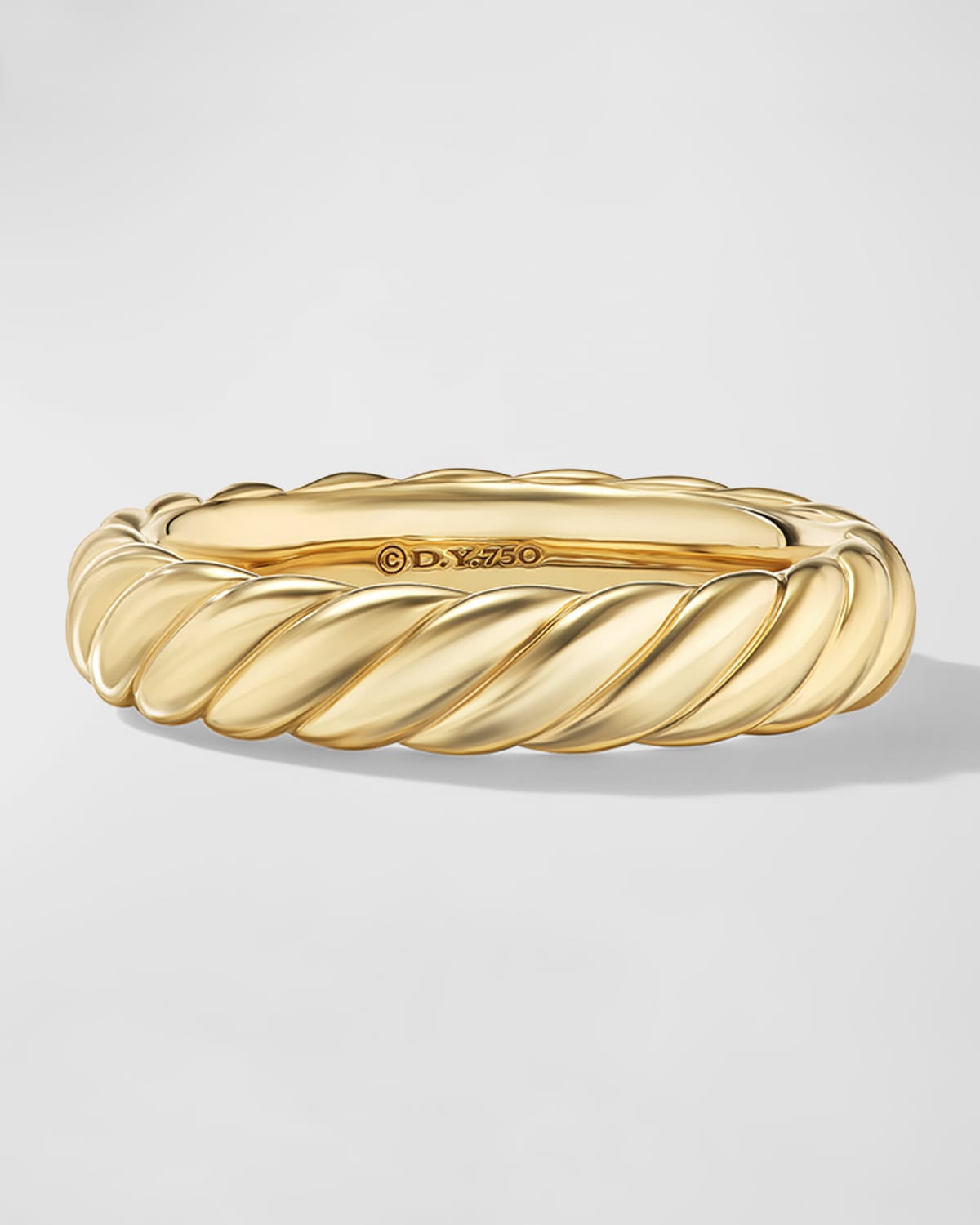 David Yurman Sculpted Cable Band Ring in 18K Gold, 4.5mm, Size 7