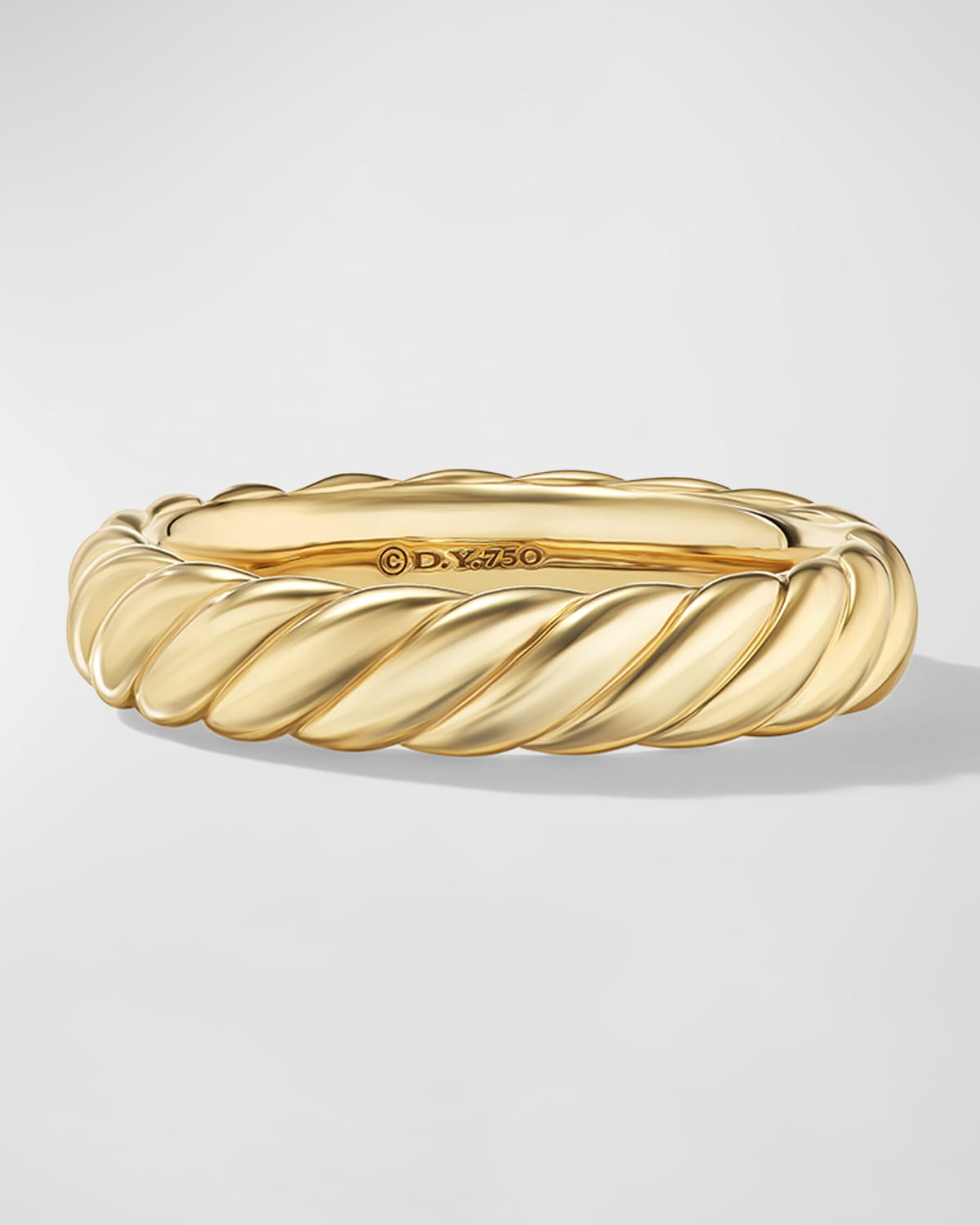David Yurman Sculpted Cable Band Ring in 18K Gold, 4.5mm, Size 5