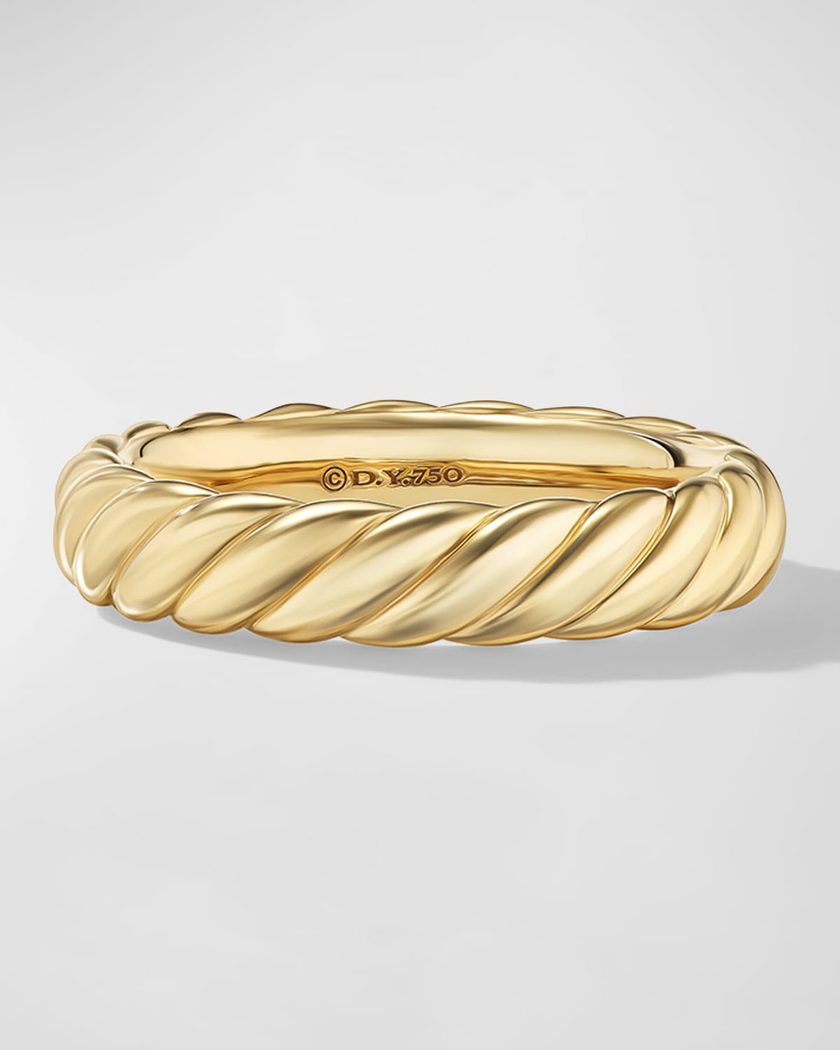 David Yurman Sculpted Cable Band Ring in 18K Gold, 4.5mm, Size 9