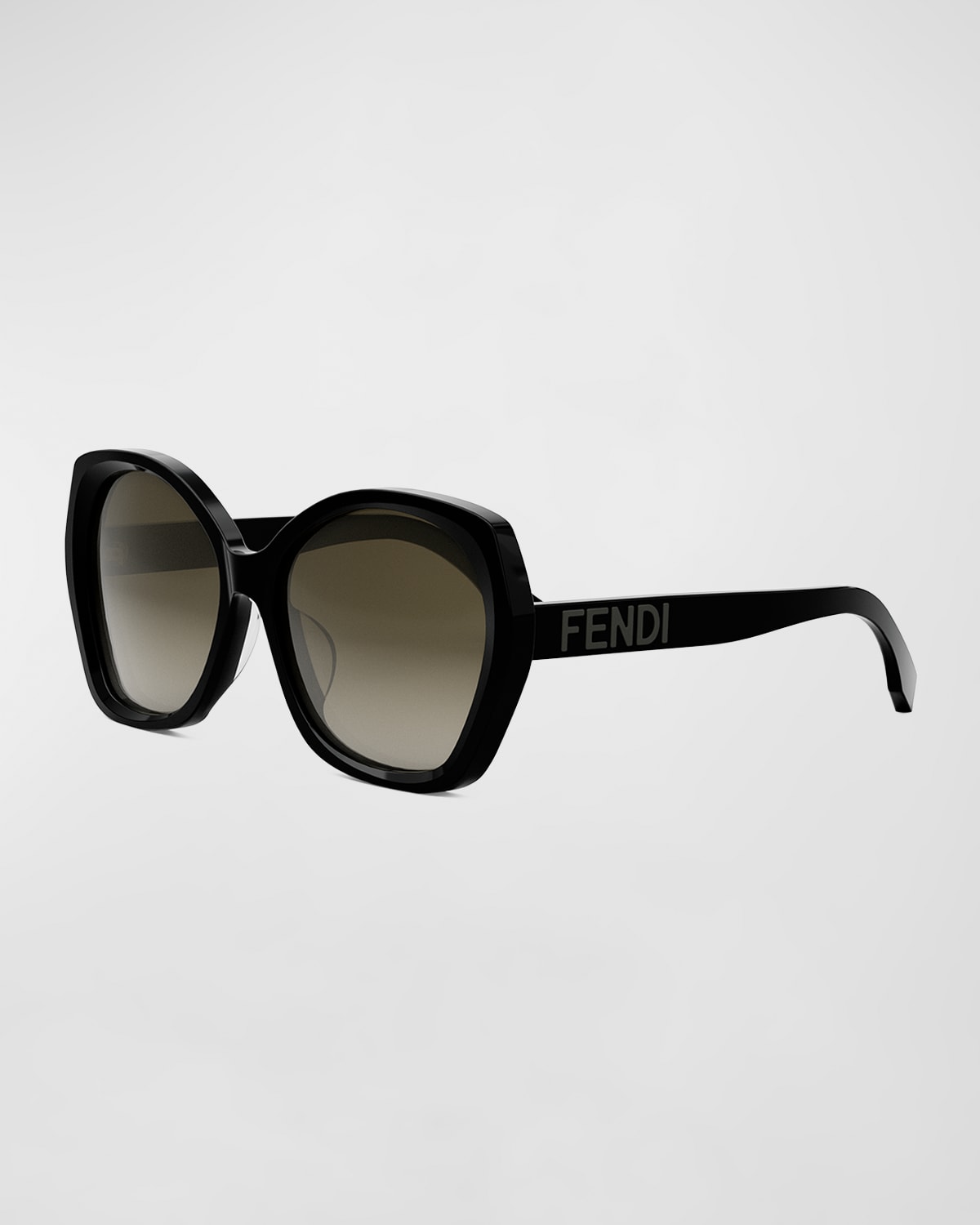 Lettering Butterfly Acetate Sunglasses, Black