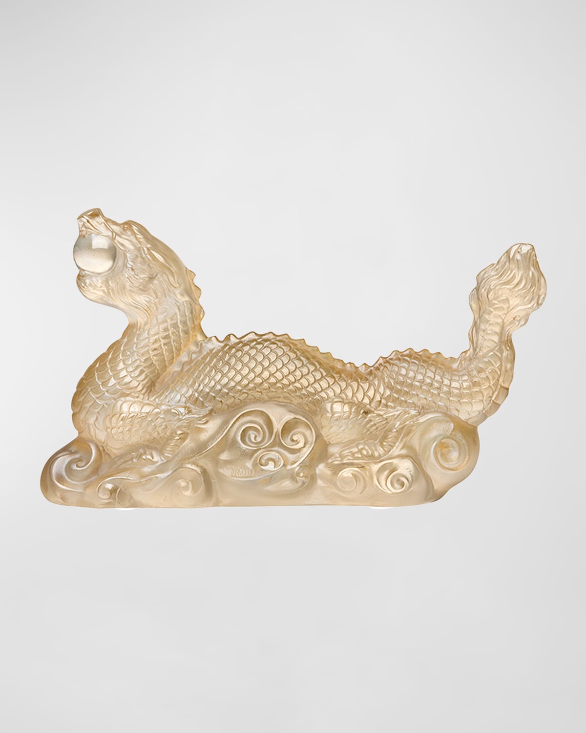 Lalique Dragon Tianlong Sculpture, Gold Luster