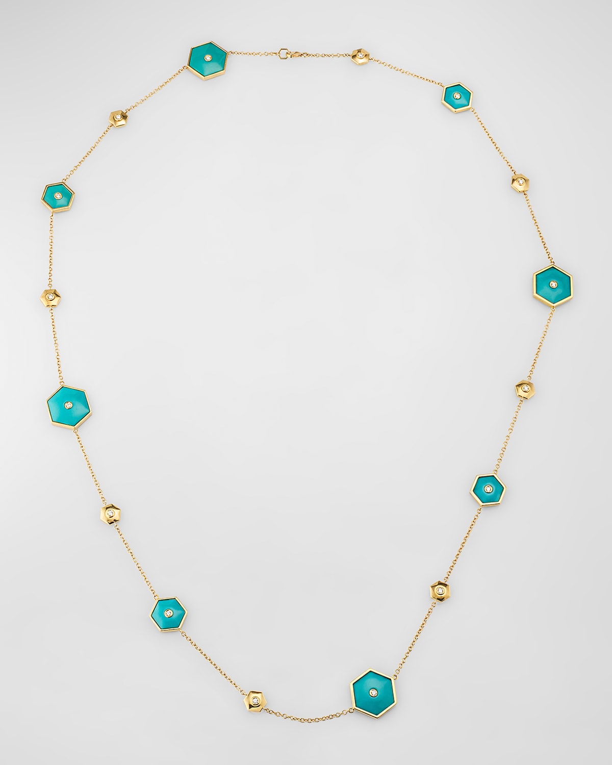 Baia Sommersa Diamond and Turquoise Station Necklace