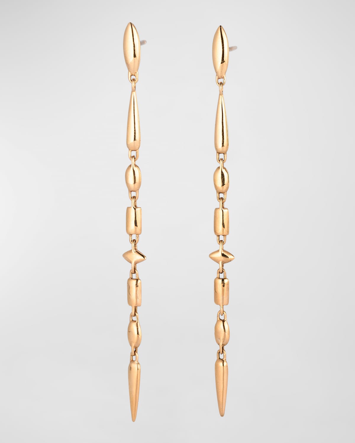 18K Rose Gold Linear Earrings