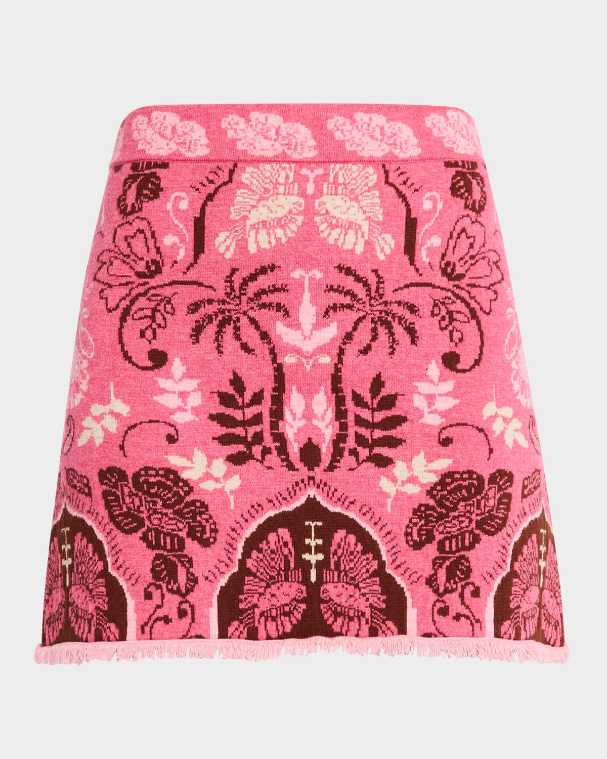 Shop Cara Cara Lindy Jacquard Knit Wool-blend Mini Skirt In Sanibel Isl Pink