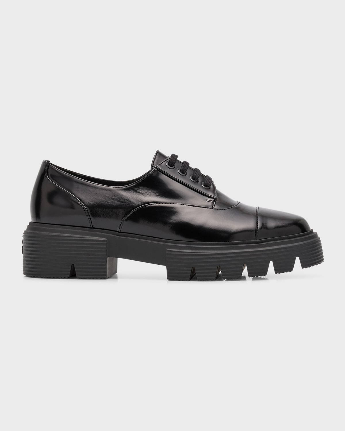 Shop Stuart Weitzman Nolita Leather Casual Oxford Loafers In Black