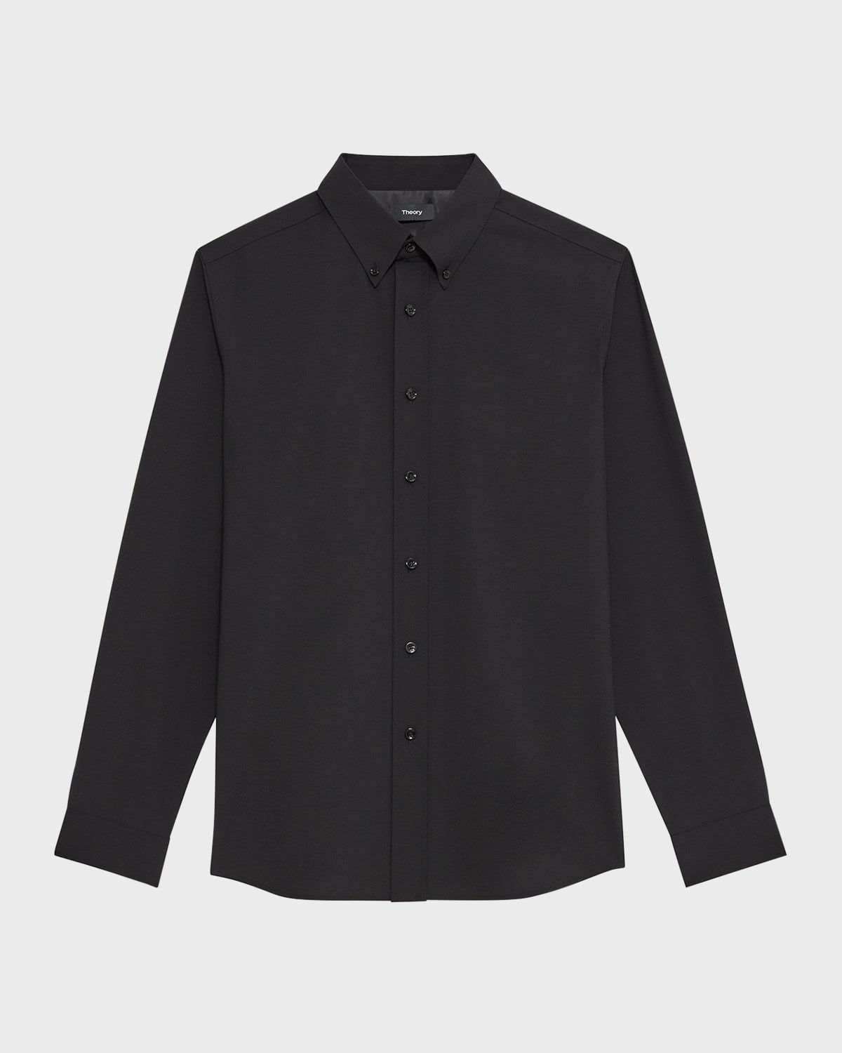 Shop Theory Men's Hugh Stretch Wool Sport Shirt In Black