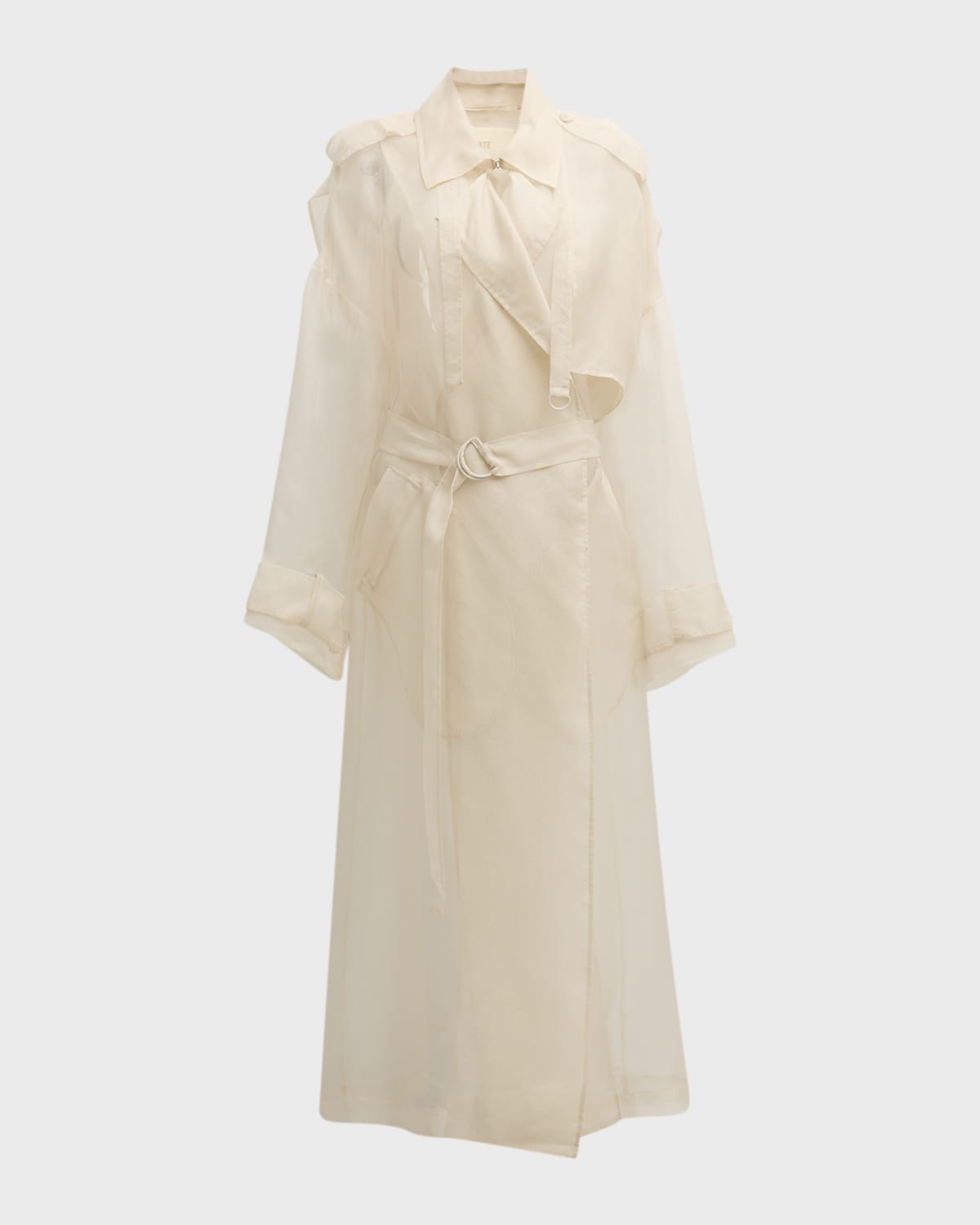 LAPOINTE SILK ORGANZA WRAP TRENCH COAT