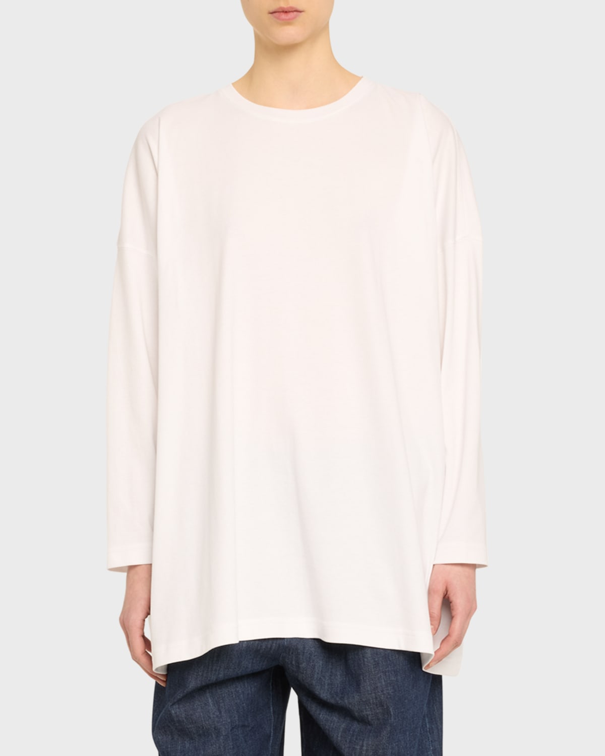 Round Neck Long Sleeve Cotton T-Shirt