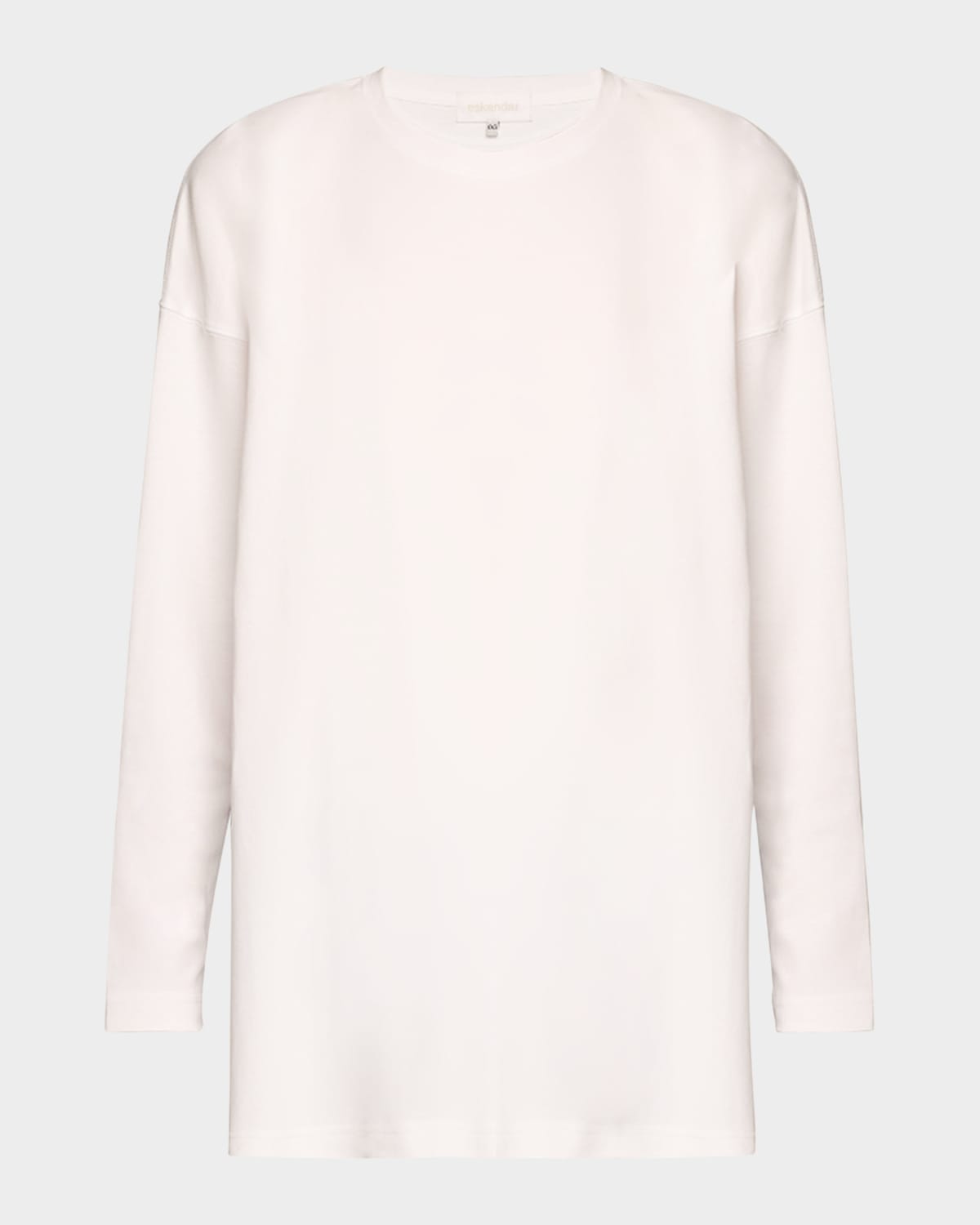 Side Panelled Round Neck Long Sleeve T-Shirt (Mid Plus Length)