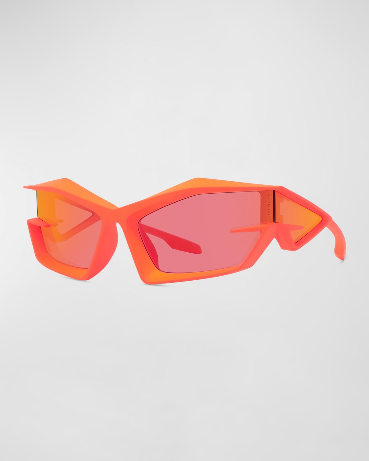 Givenchy Men's Giv Cut Nylon Wrap Sunglasses In Orange