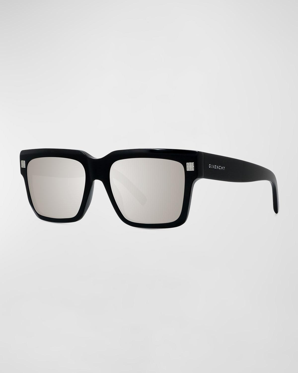 Givenchy Men's Gv Day Acetate Square Sunglasses In Shiny Black
