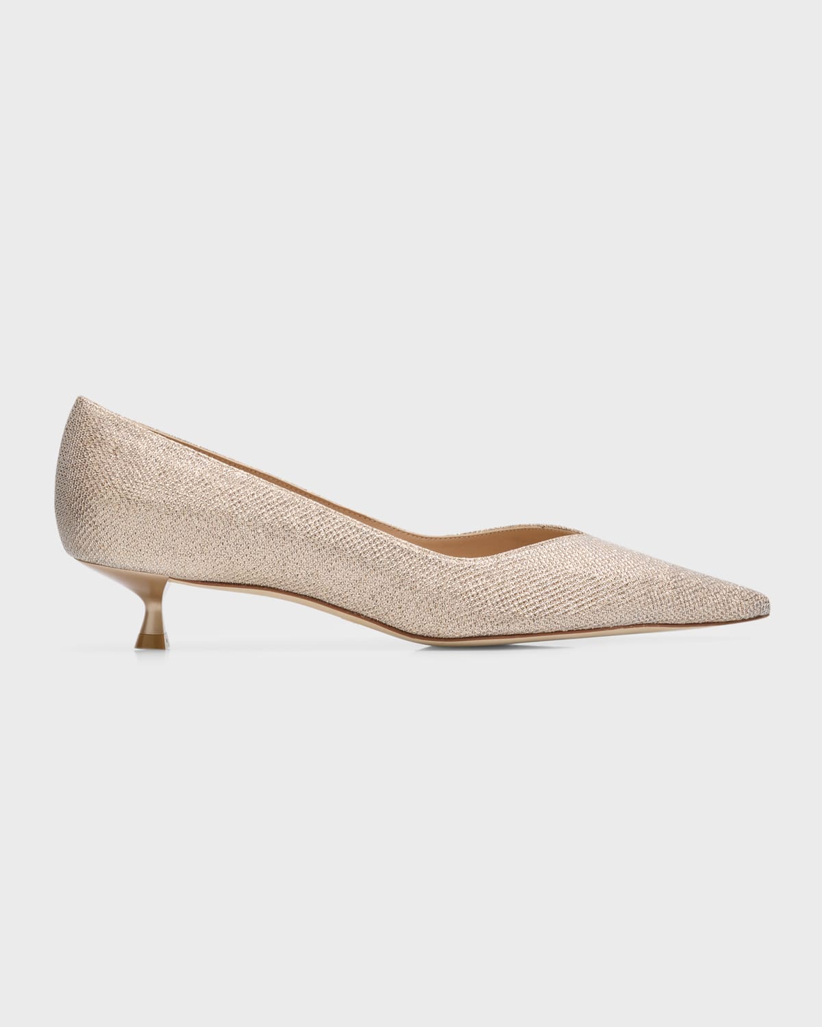 Stuart Weitzman Eva Metallic Kitten-heel Pumps In Poudre