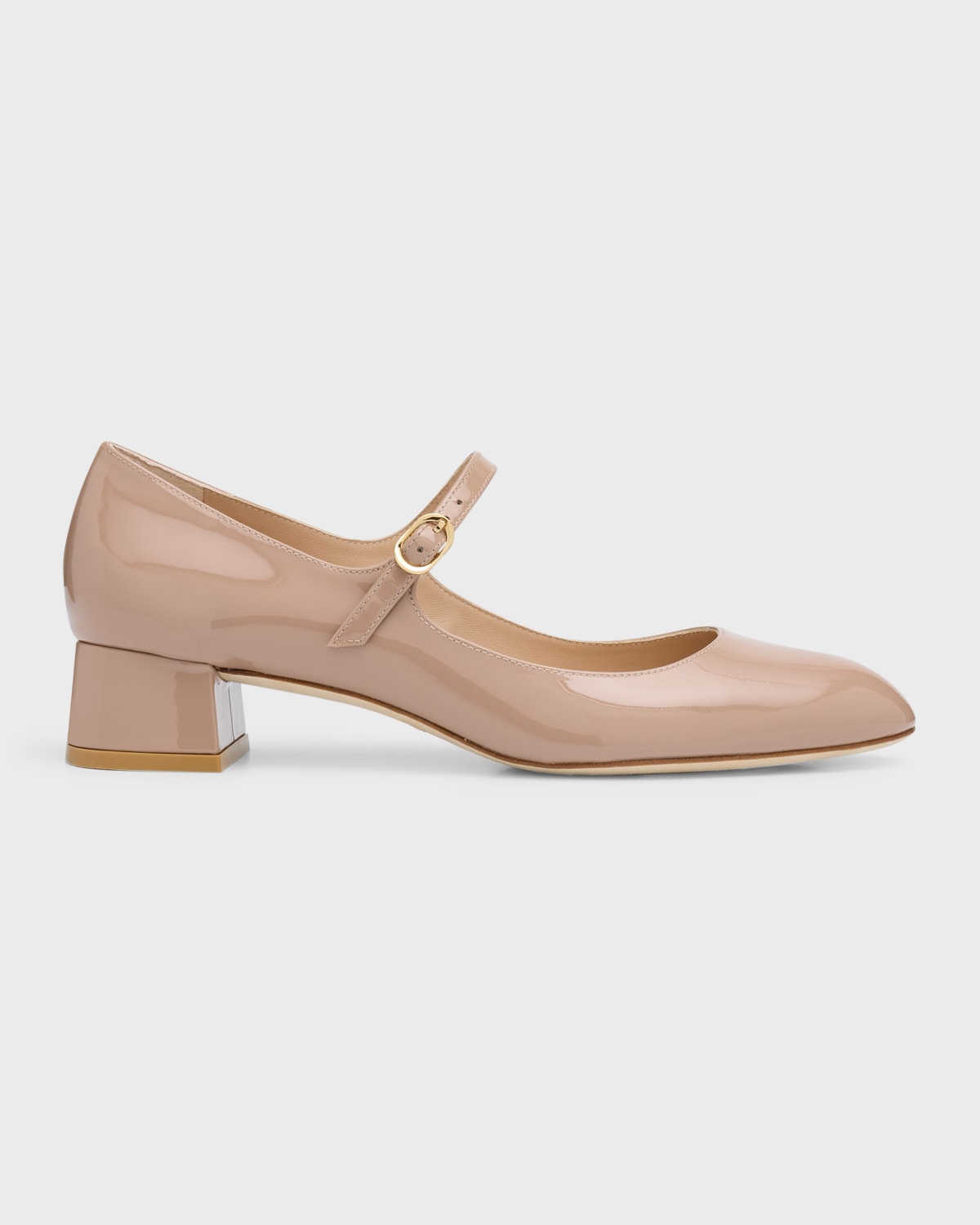 Shop Stuart Weitzman Vivienne Patent Mary Jane Pumps In Fawn